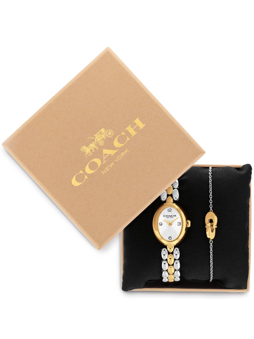 Coach Sammy Qtz Basic Slim Silver White Color Oval Dial Women's Watch - 14000128