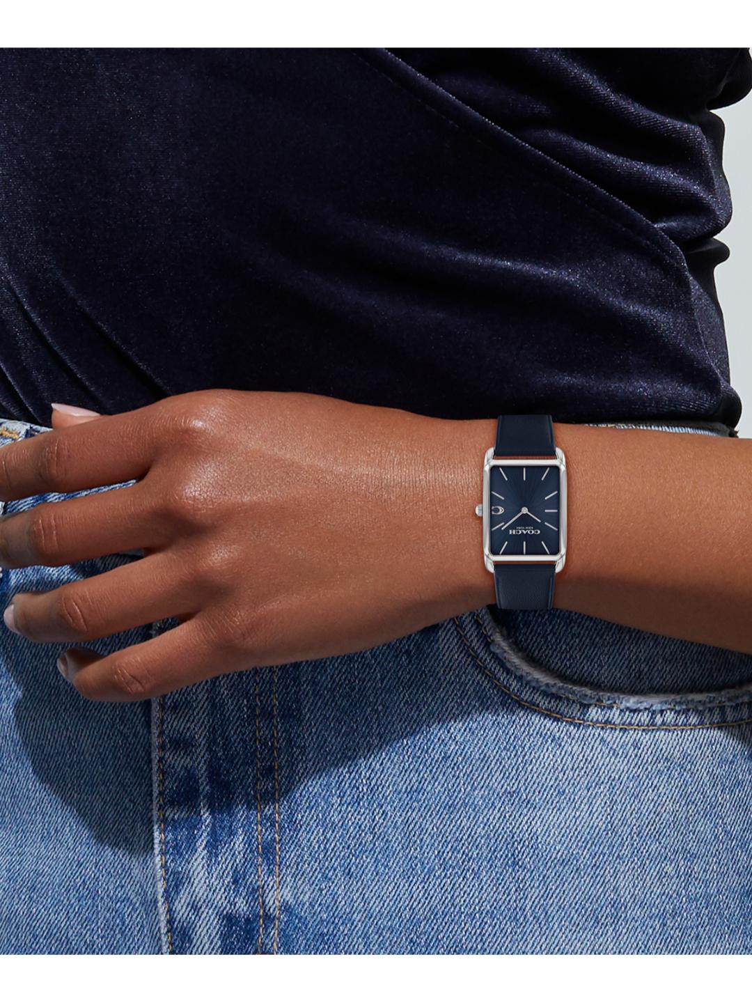Coach Elliot Blue Tank 26 mm Dial Unisex Analog Watch 14400042