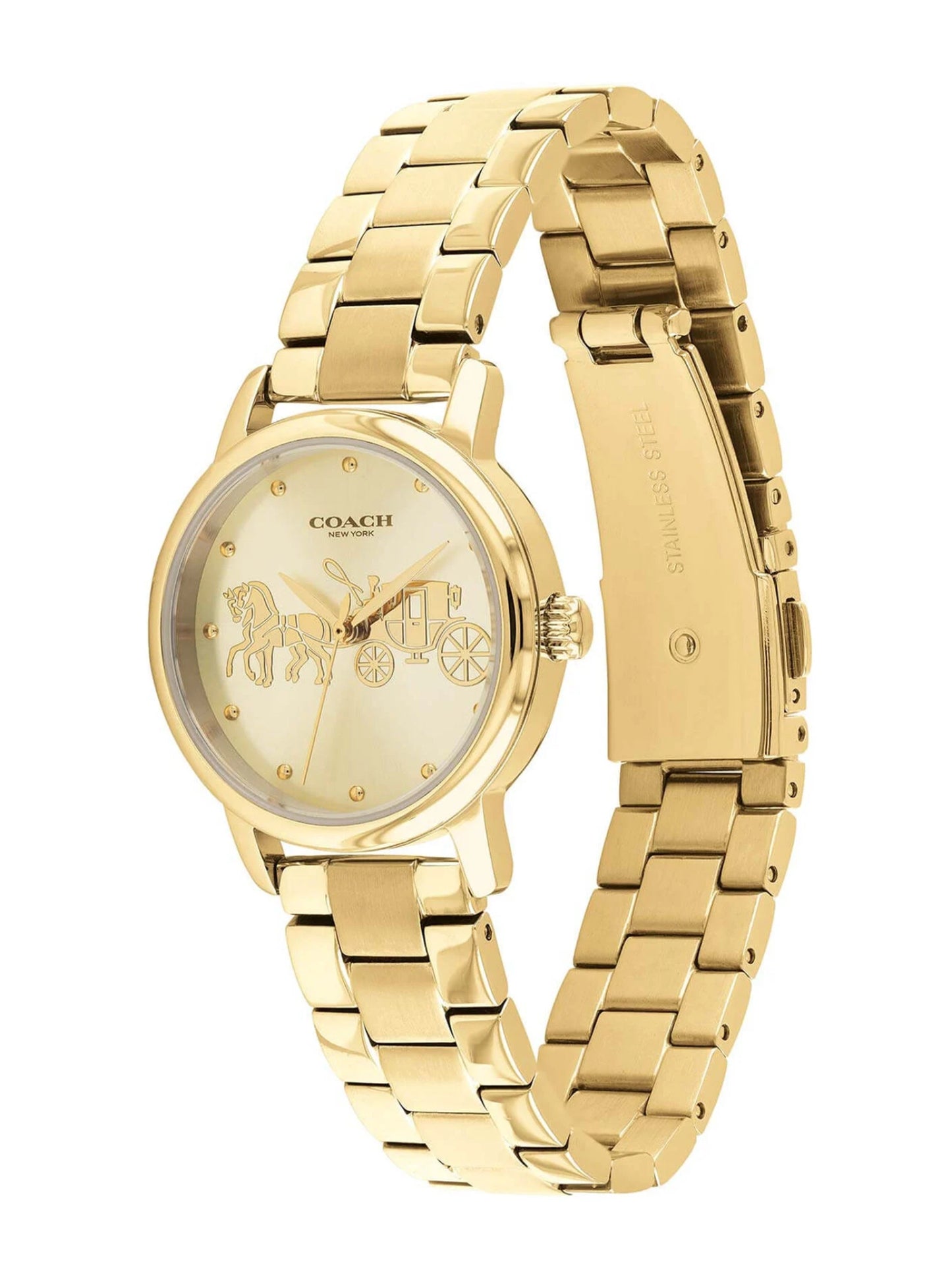 Coach GRAND 28 mm Gold Dial Women Watch 14502976