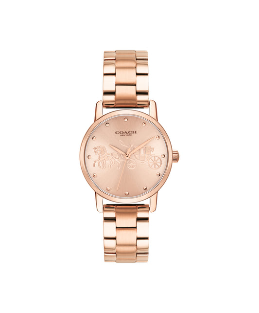 Coach Grand Qtz Basic 28 mm Rose Gold Dial Women Watch-14502977