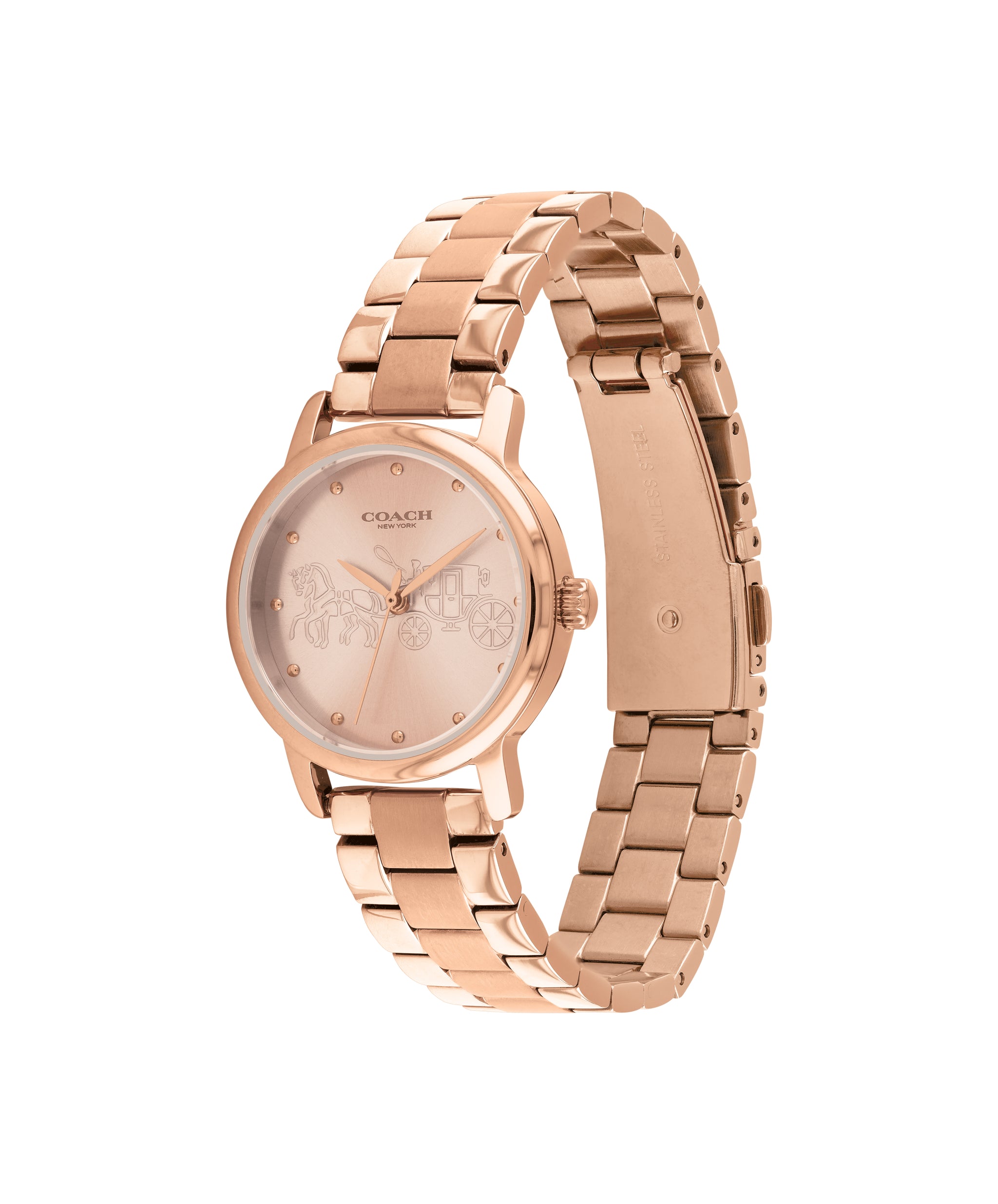 Coach Grand Qtz Basic 28 mm Rose Gold Dial Women Watch 14502977