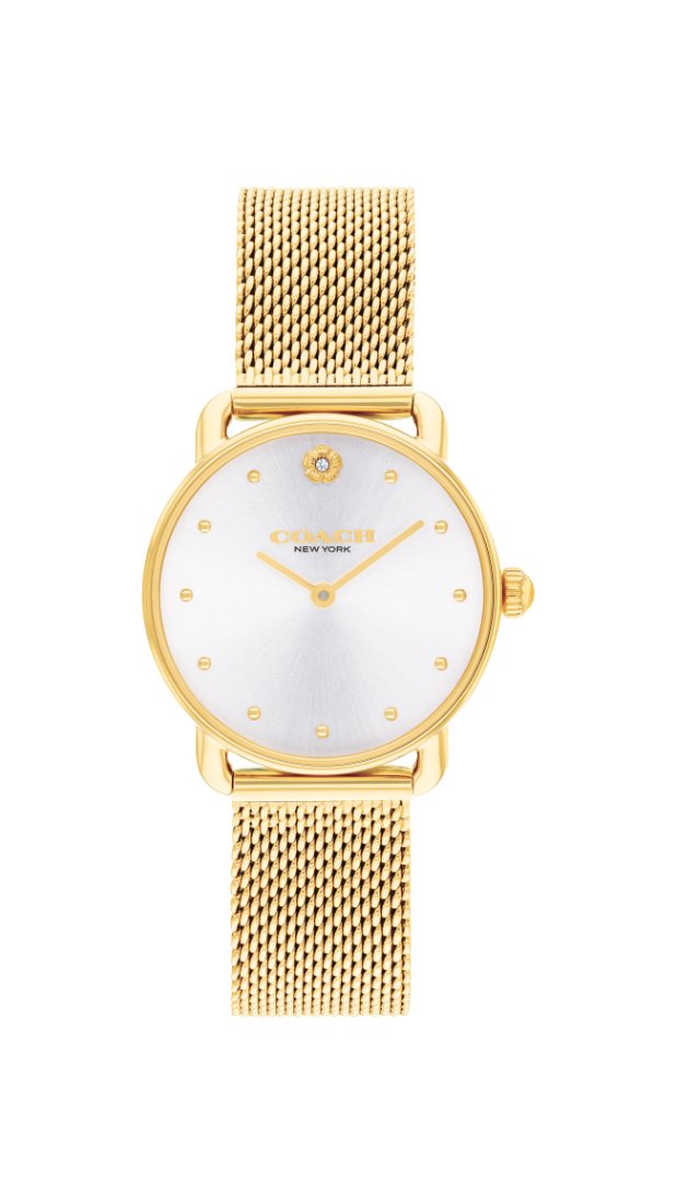 Coach ELLIOT Qtz Basic 28 mm Silver White Dial Women Watch 14504223