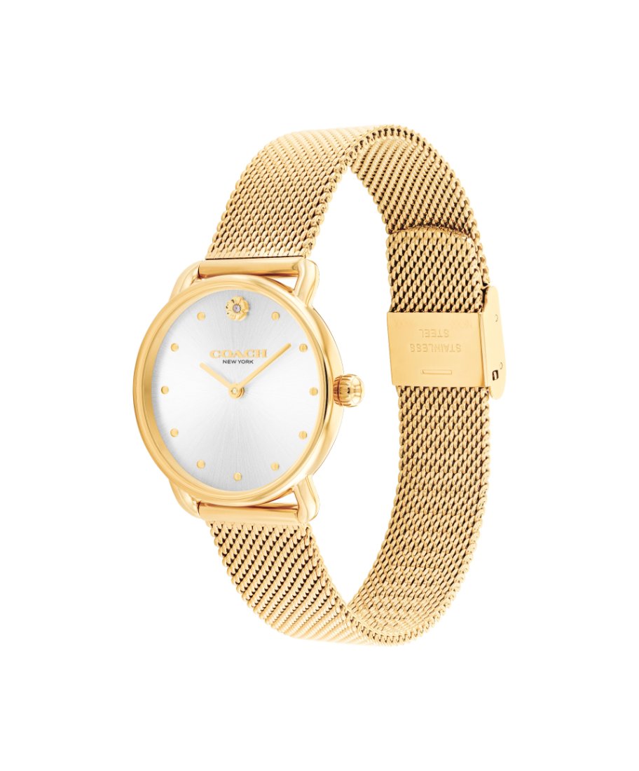 Coach ELLIOT Qtz Basic 28 mm Silver White Dial Women Watch 14504223