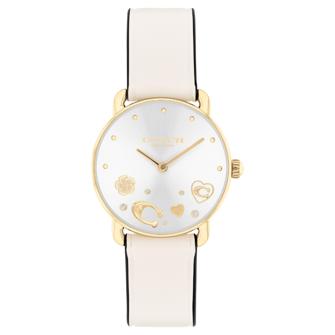 Coach ELLIOT Qtz Basic 28 mm Silver White Dial Women Watch 14504305