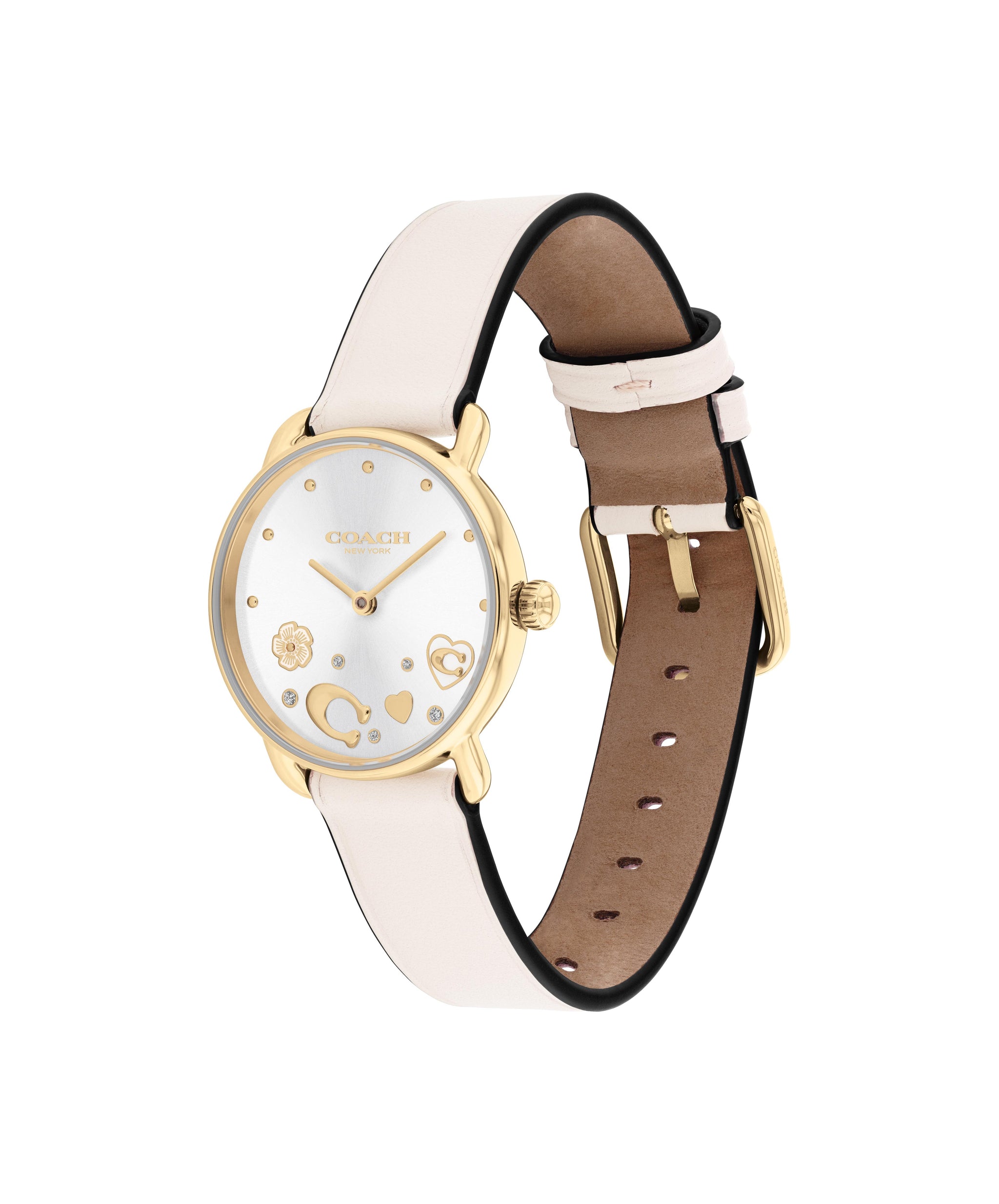 Coach ELLIOT Qtz Basic 28 mm Silver White Dial Women Watch 14504305