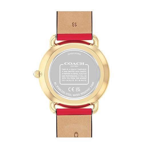 Coach Women 36 mm Quartz Analog Red Dial Synthetic Leather Strap Watch 14504386