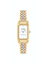 Coach Cadie Qtz Basic Slim Silver White Color Rectangle Dial Women's Watch - 14504550