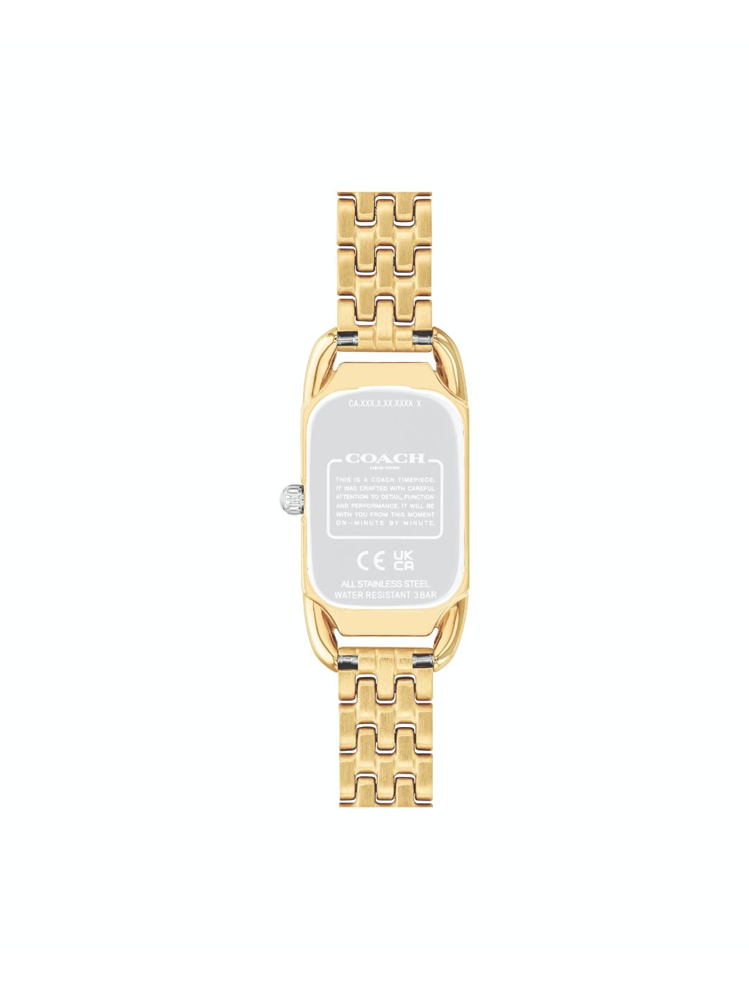 Coach Cadie Qtz Basic Slim Silver White Color Rectangle Dial Women's Watch - 14504550