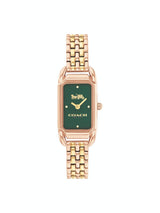 Coach Cadie Qtz Basic Slim Green Color Rectangle Dial Women's Watch - 14504551