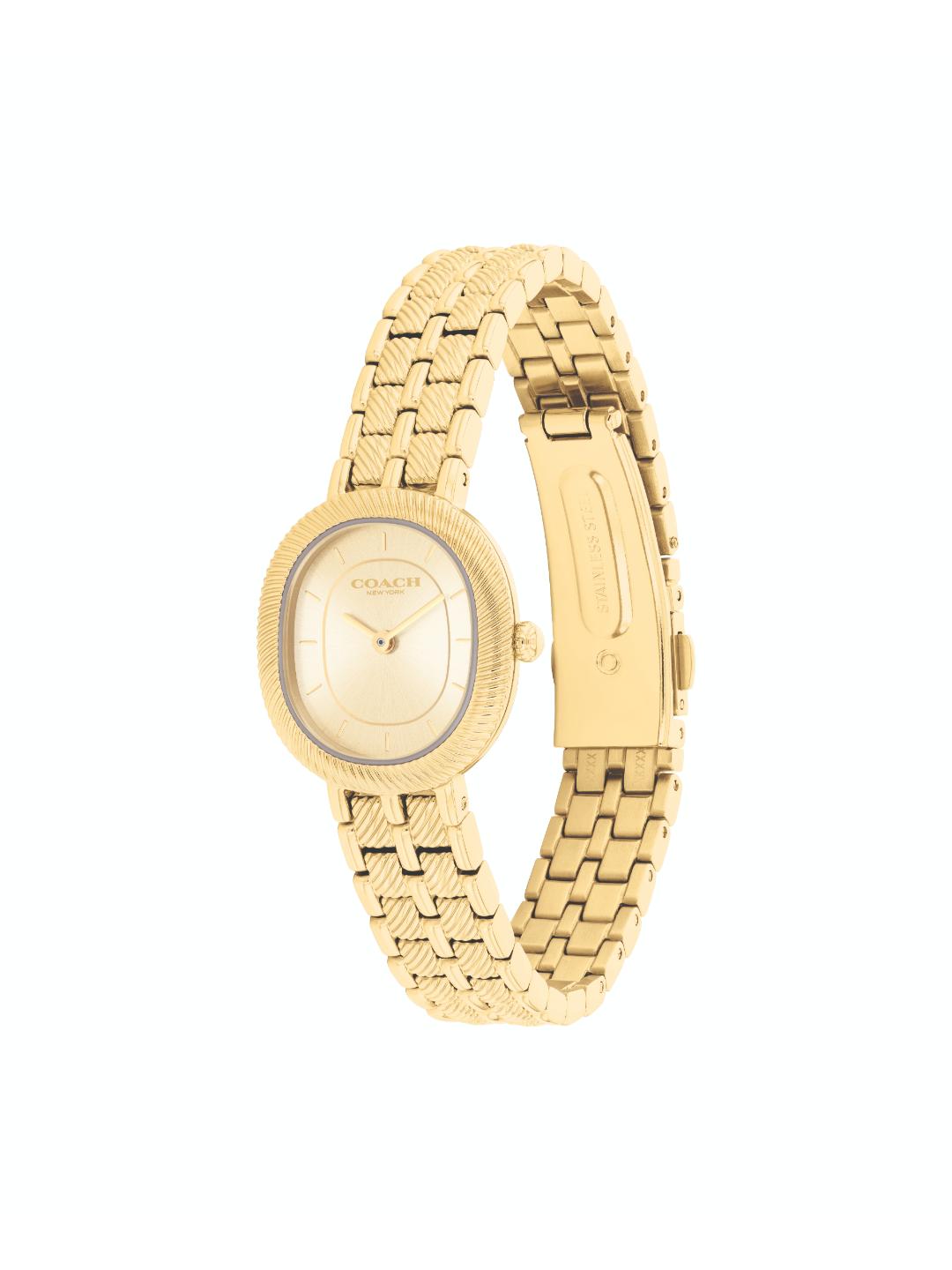 Coach Harlow Qtz Basic Slim Gold Color Cushion Dial Women's Watch - 14504660