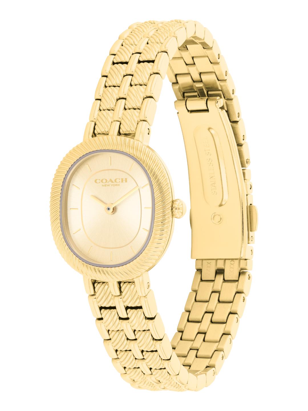 Coach Harlow Qtz Basic Slim Gold Color Cushion Dial Women's Watch - 14504660