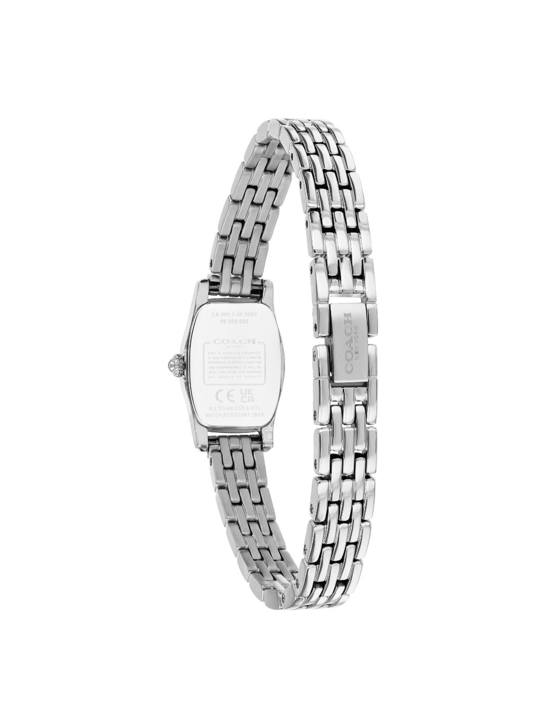 Coach Greta Qtz Basic Mini Silver White Tonneau Dial Women's Watch 14504715