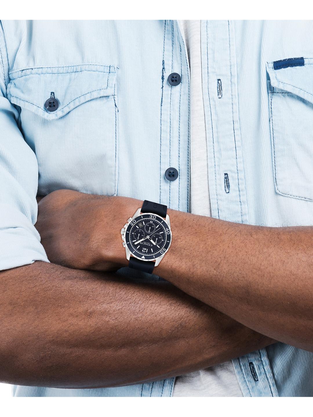Coach Kent Qtz Fashion Chrono Navy Round Dial Men's Watch 14602641