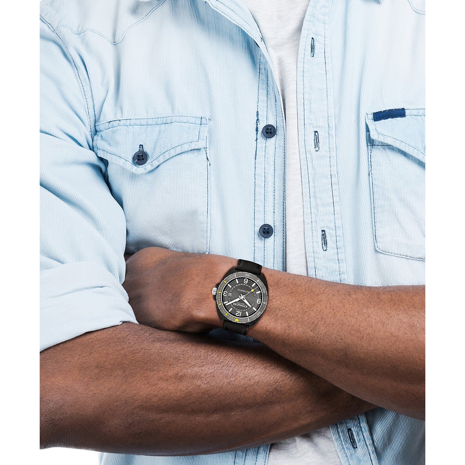 Coach CHARTER 44.5 mm Grey Dial Men Watch 14602735