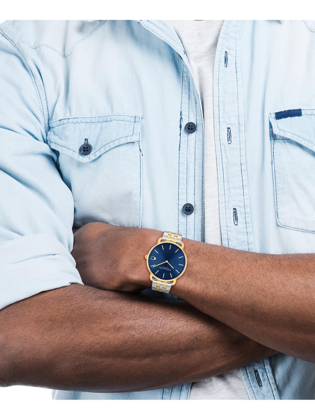 Coach Elliot Qtz Basic Blue Color Round Dial Men's Watch - 14602748