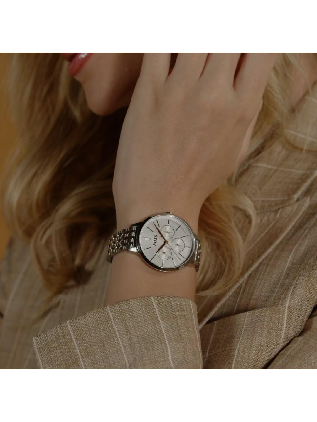 Boss Symphony Le Qtz Multifunction 38 mm Silver White Dial Women Watch 1502781