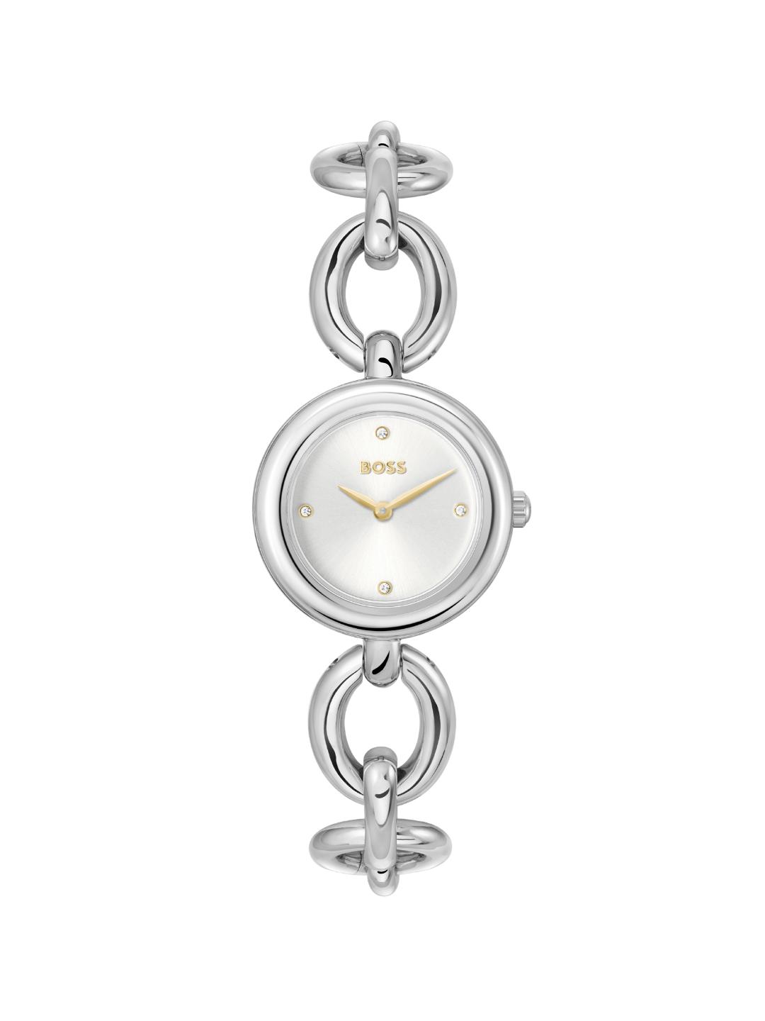 Boss Live Qtz Basic Slim Silver White Round Dial Women's Watch 1502791