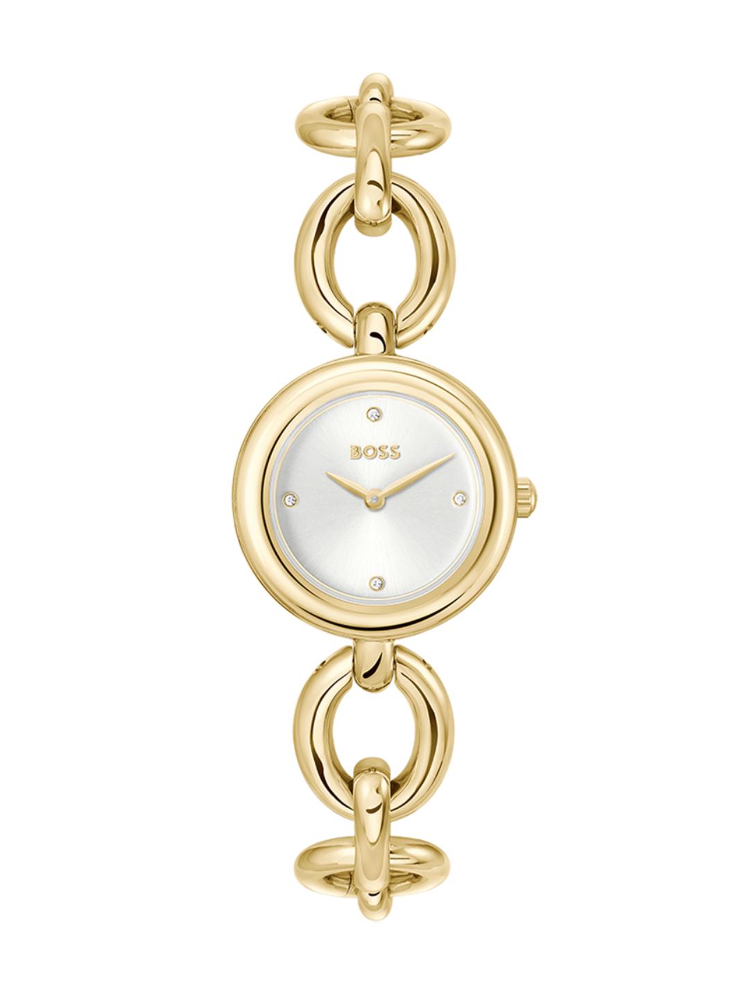 Boss Live Qtz Basic Slim Silver White Round Dial Women's Watch 1502792