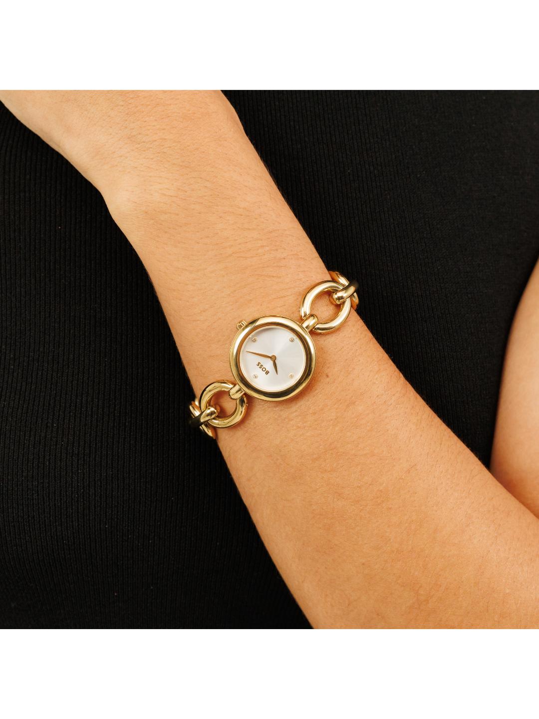 Boss Live Qtz Basic Slim Silver White Round Dial Women's Watch 1502792