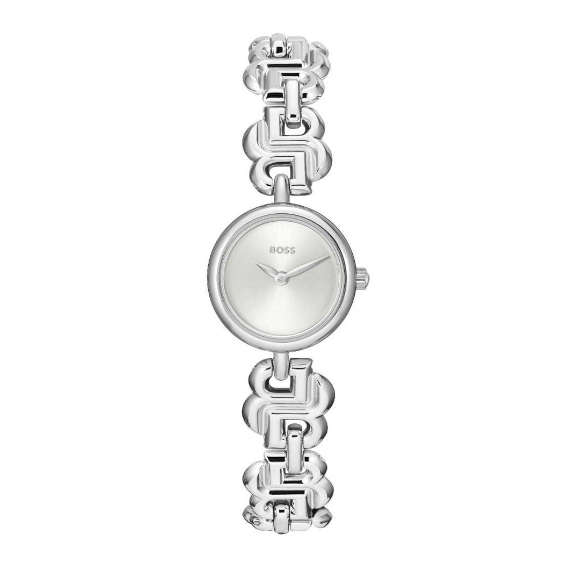 Boss Double B Dressy Qtz 23 mm Basic Slim Silver White Dial Women Watch 1502793