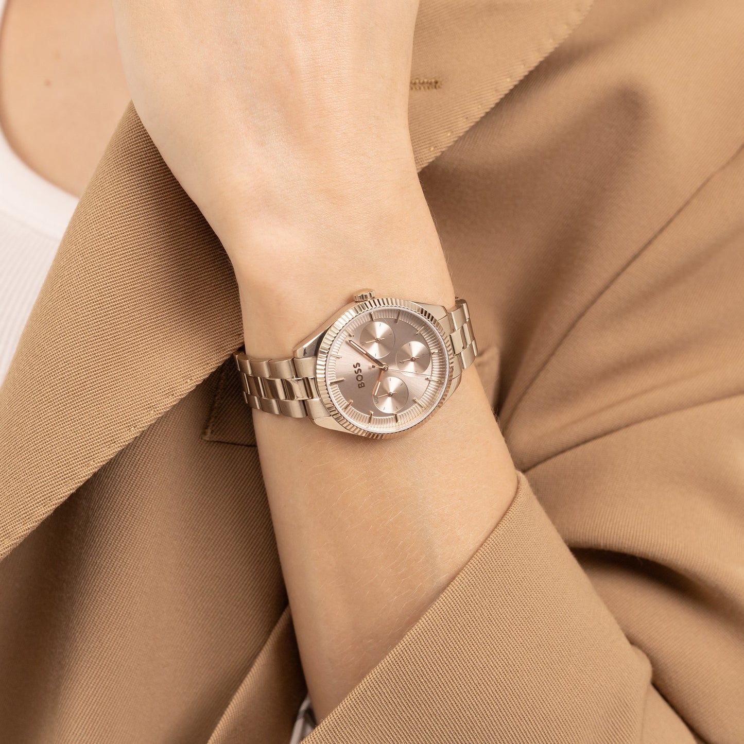 Boss SAGE SPORT 34 mm Rose Gold Dial Women Watch 1502801