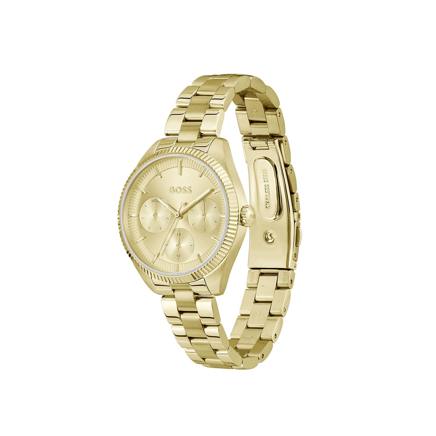 Boss SAGE SPORT 34 mm Gold Dial Women Watch- 1502803