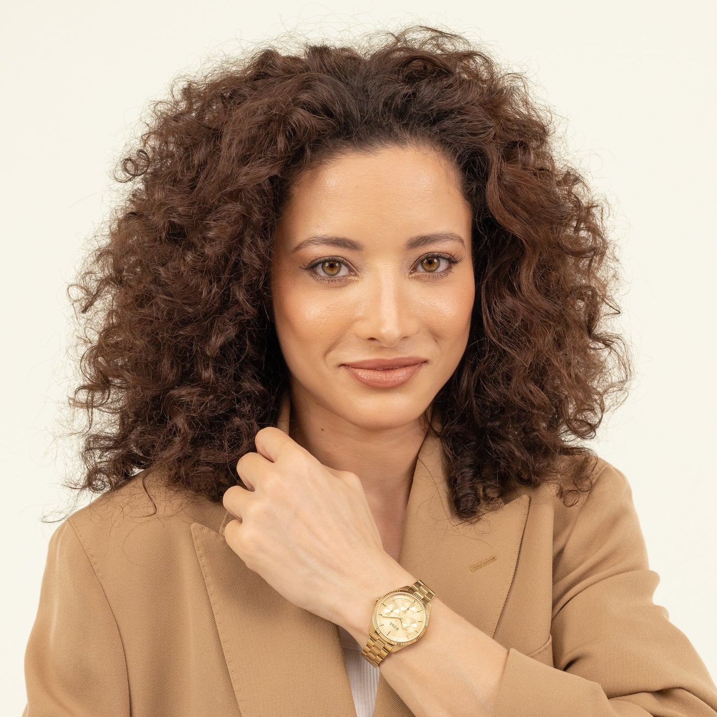 Boss SAGE SPORT 34 mm Gold Dial Women Watch- 1502803