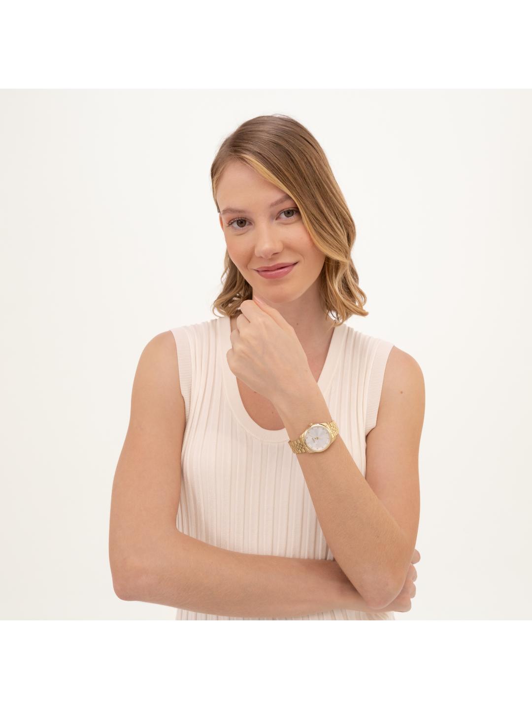Boss Graceful Precious Qtz Basic 32 mm Silver White Dial Women Watch 1502810