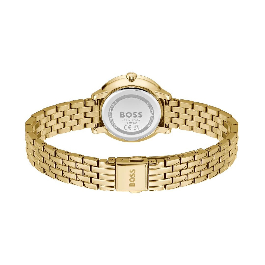 Boss Lucia Qtz Basic Slim 28 mm Silver White Dial Women Watch 1502835