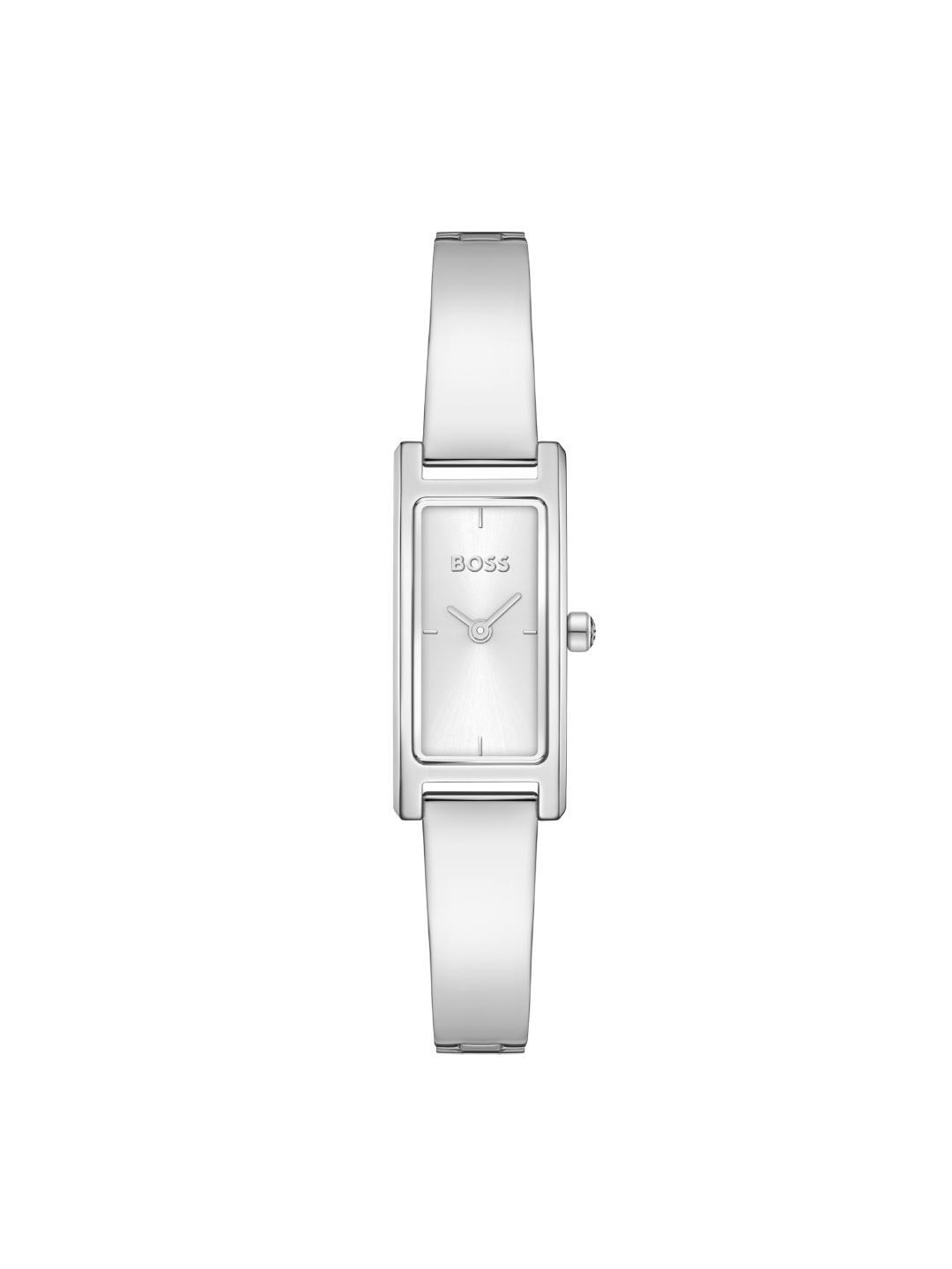 Boss Lucy Qtz Basic Mini Silver White Rectangle Dial Women's Watch 1502856