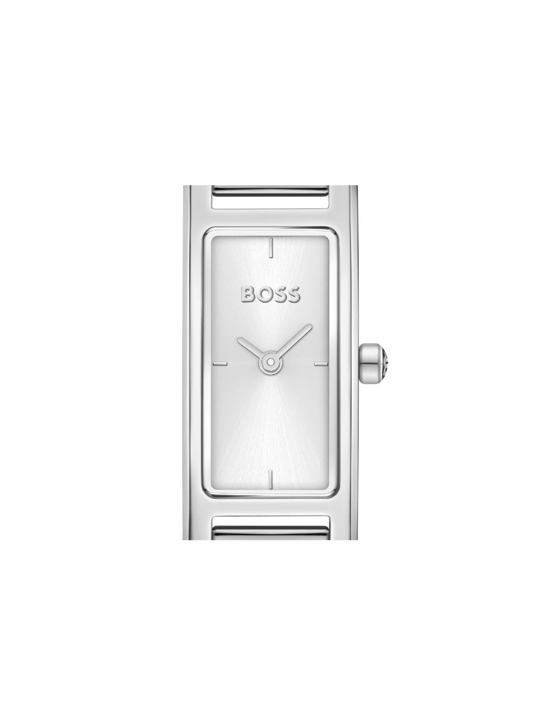 Boss Lucy Qtz Basic Mini Silver White Rectangle Dial Women's Watch 1502856