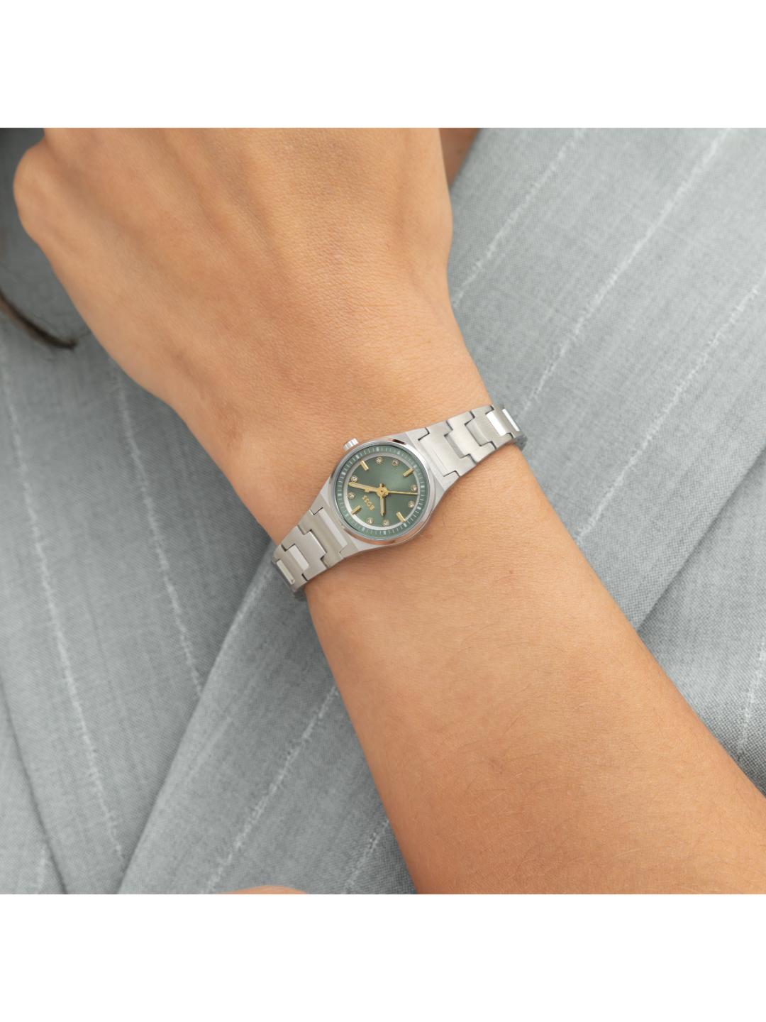 Boss Candor Qtz Basic Mini Green Round Dial Women's Watch 1502861