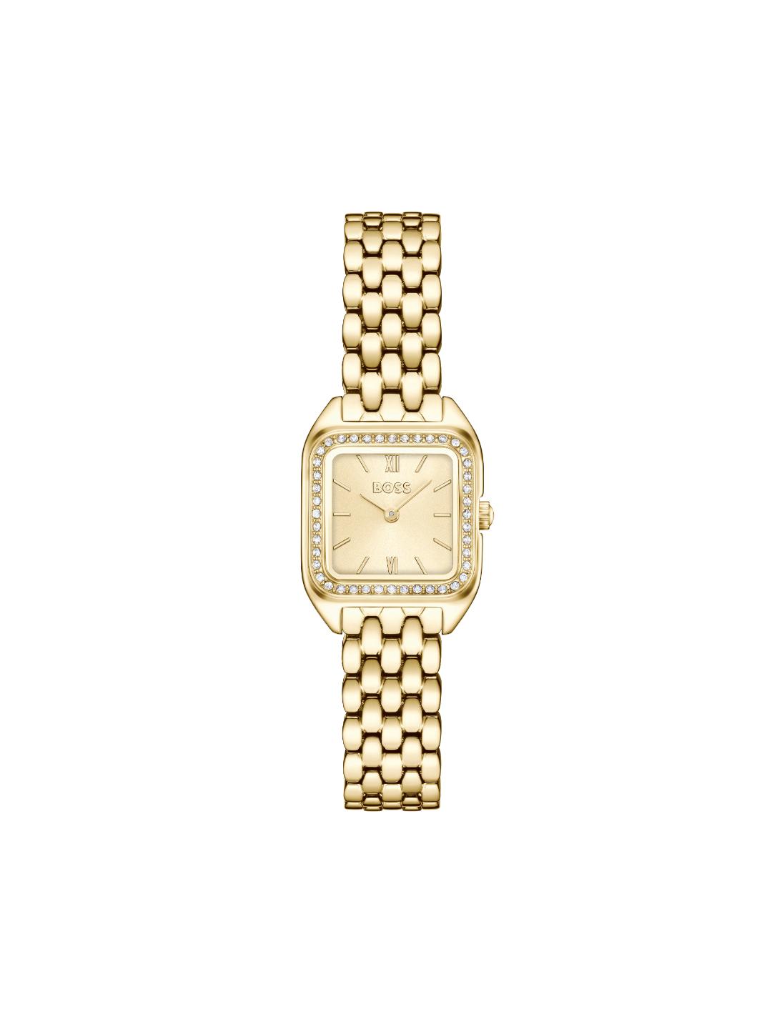 Boss Mae Petite Qtz Basic Mini Gold Rectangle Dial Women's Watch 1502883