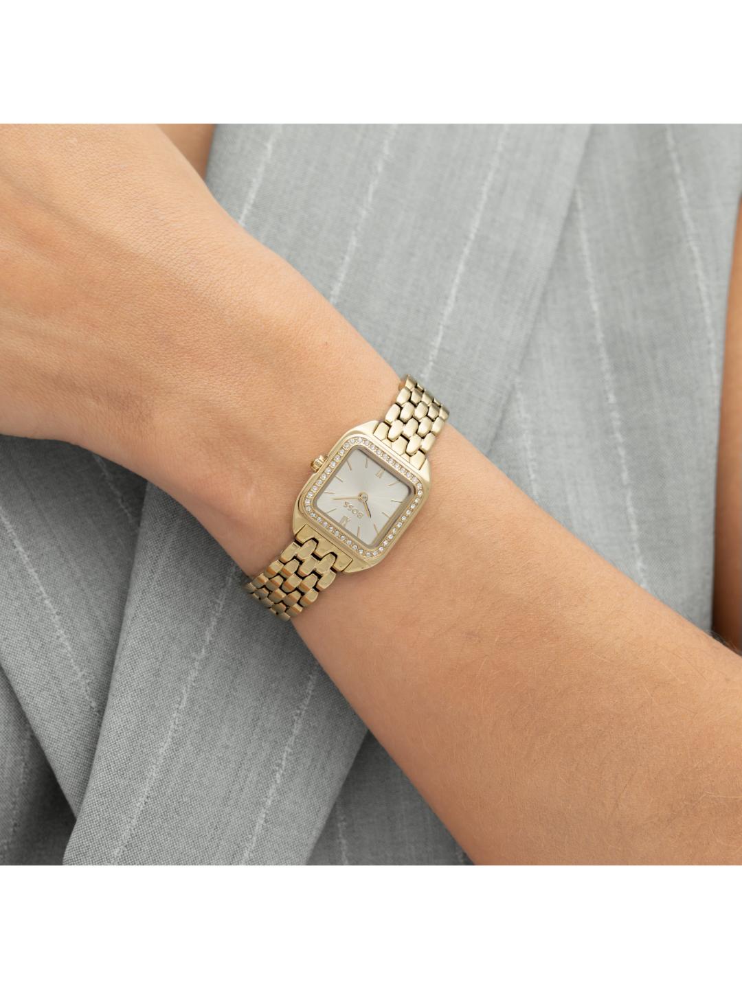 Boss Mae Petite Qtz Basic Mini Gold Rectangle Dial Women's Watch 1502883