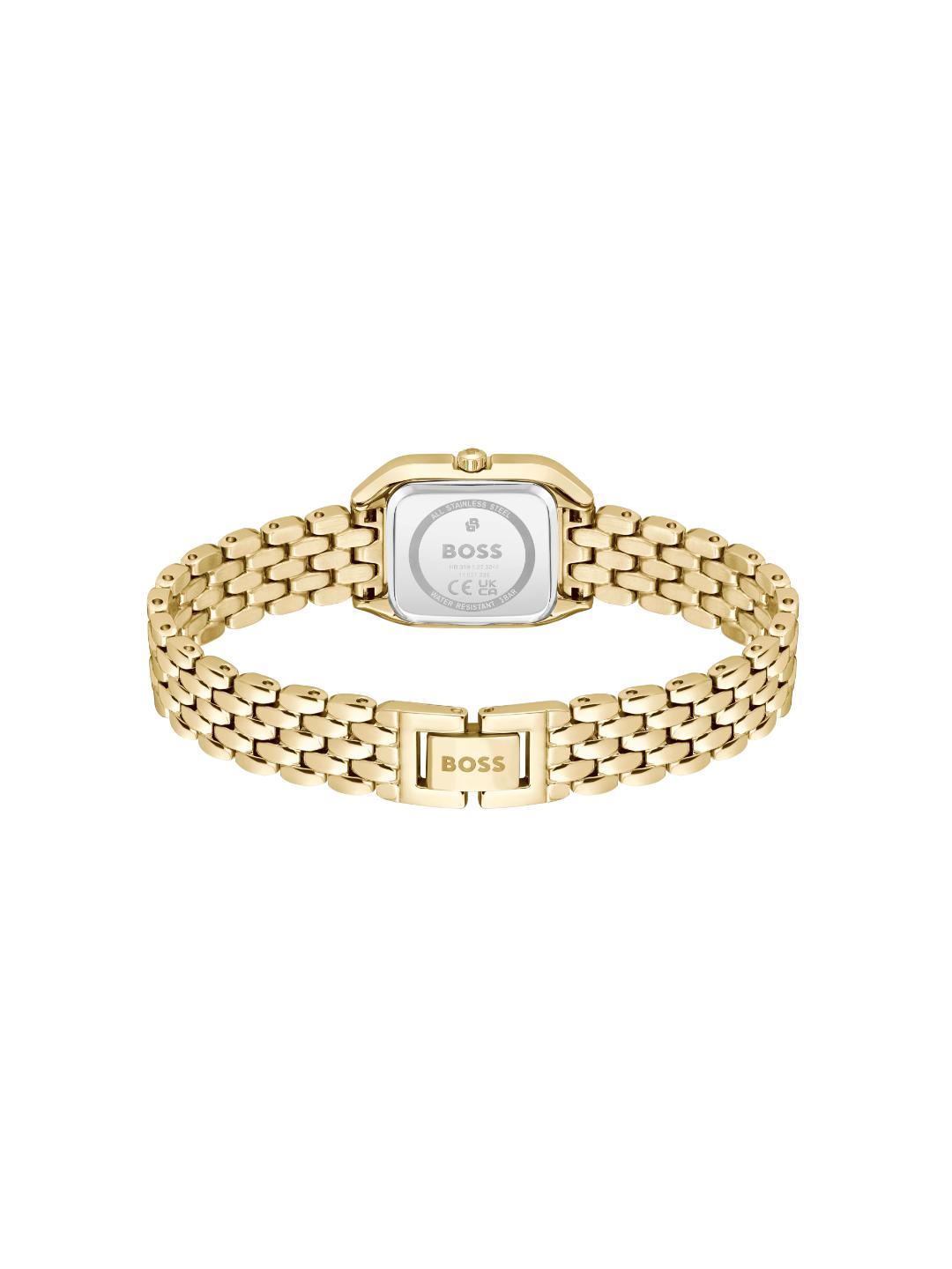 Boss Mae Petite Qtz Basic Mini Gold Rectangle Dial Women's Watch 1502883