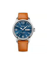 Boss Pilot Vintage Qtz Basic Calendar Blue Round Dial Men's Watch 1513331