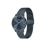 BOSS Skyliner Qtz Slim Blue Round Dial Men's Watch Ionic Plated Dark Blue Steel, Blue Band, Analog Display 1513827