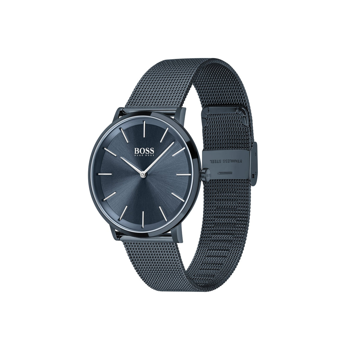 BOSS Skyliner Qtz Slim Blue Round Dial Men's Watch Ionic Plated Dark Blue Steel, Blue Band, Analog Display 1513827