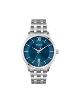 Boss Elite Qtz Basic Calendar Blue Round Dial Men's Watch 1513895