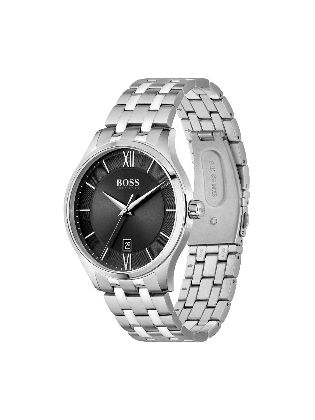 Boss Elite Qtz Basic Calendar Black Round Dial Men's Watch 1513896