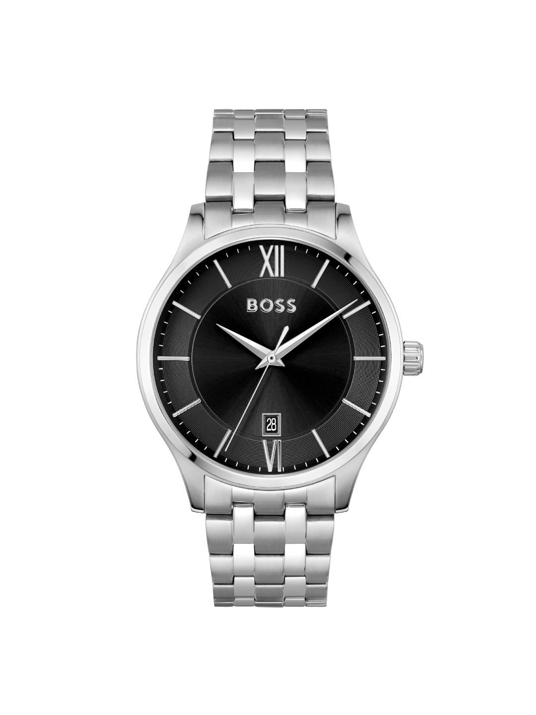 Boss Elite Qtz Basic Calendar Black Round Dial Men's Watch 1513896
