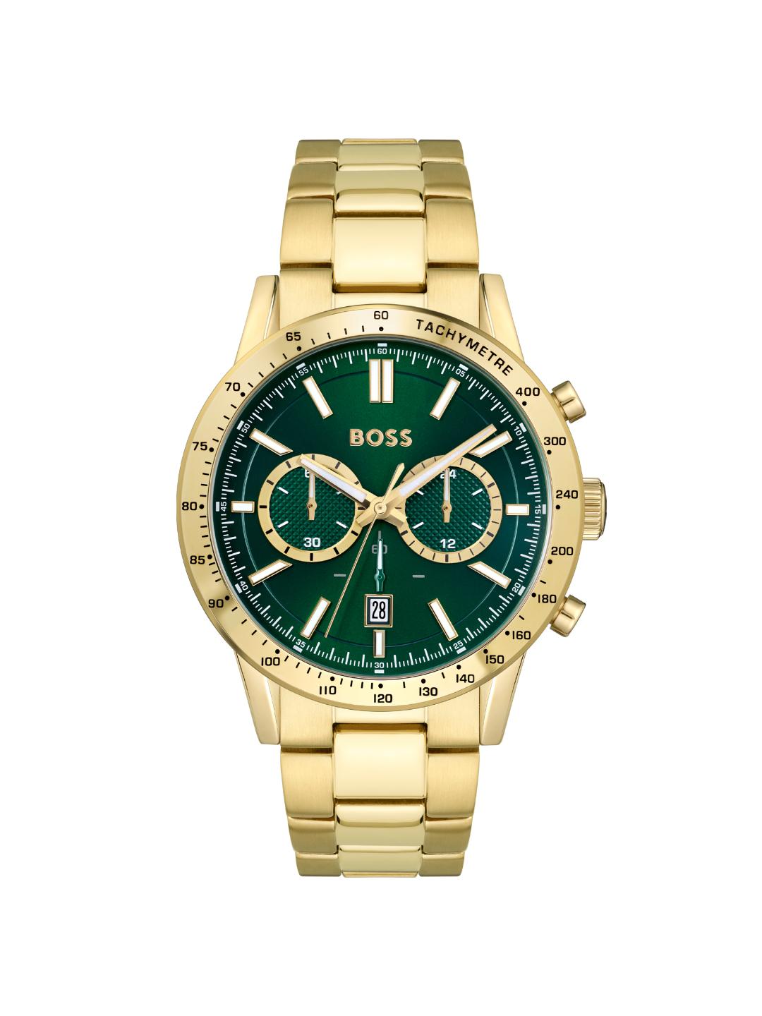 Boss Allure Qtz Fashion Chrono Green Round Dial Men's Watch 1513923