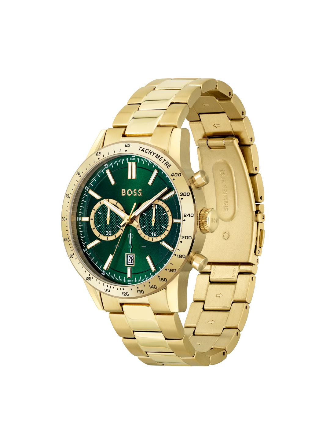 Boss Allure Qtz Fashion Chrono Green Round Dial Men's Watch 1513923
