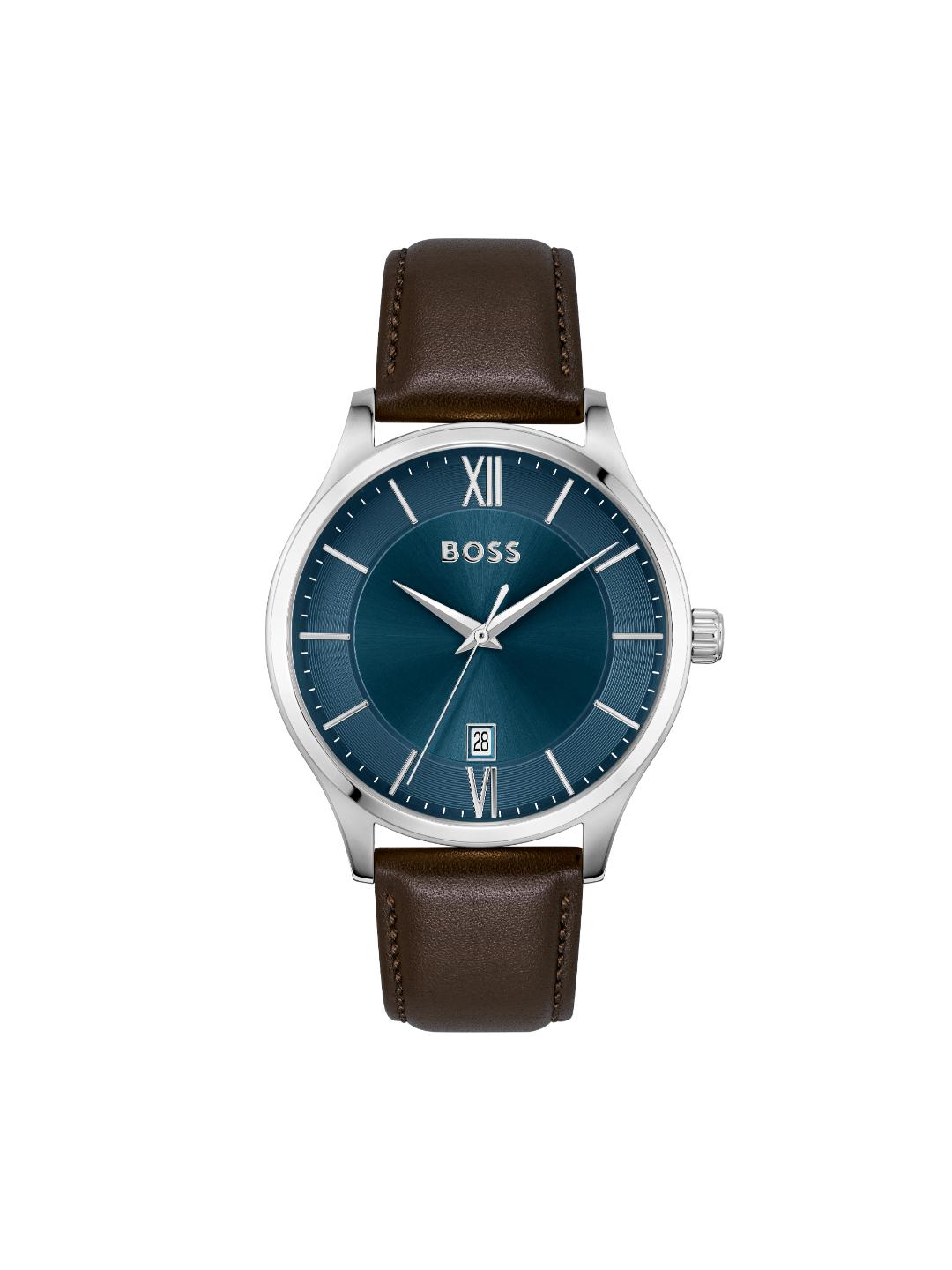 Boss Elite Qtz Basic Calendar Blue Round Dial Men's Watch 1513955