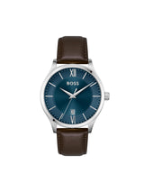 Boss Elite Qtz Basic Calendar Blue Round Dial Men's Watch 1513955