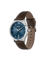 Boss Elite Qtz Basic Calendar Blue Round Dial Men's Watch 1513955