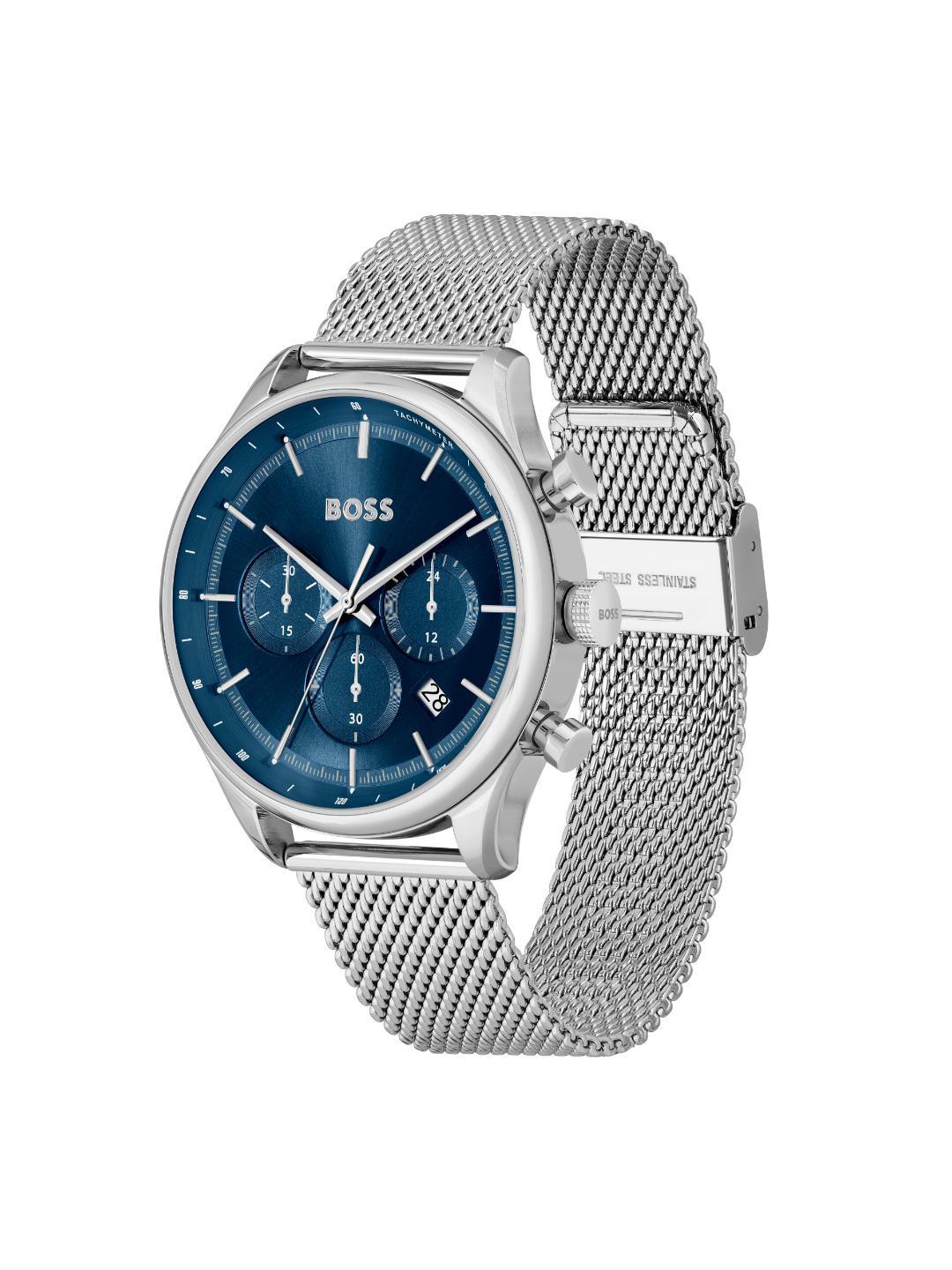 Boss Gregor Qtz Fashion Chrono Blue Sunray Round Dial Men's Watch 1514052