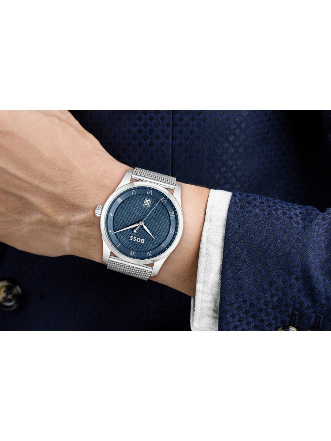 Boss Principle Qtz Basic Calendar 41 mm Galvanic Blue Dial Men Watch 1514115