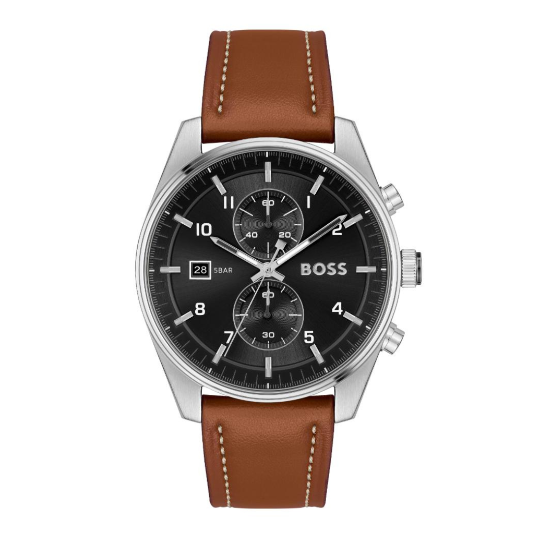 Boss Skytraveller Qtz Fashion Chrono 44 mm Black Sunray Dial Men Watch 1514161