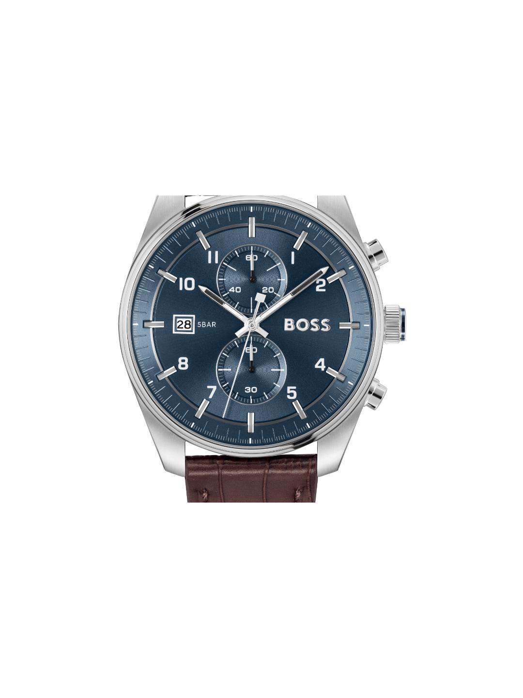 Boss Skytraveller Qtz Fashion Chrono 44 mm Blue Dial Men Watch 1514194